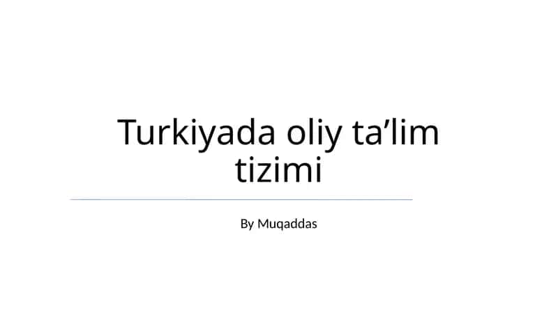 Turkiyada oliy taʼlim tizimi 1