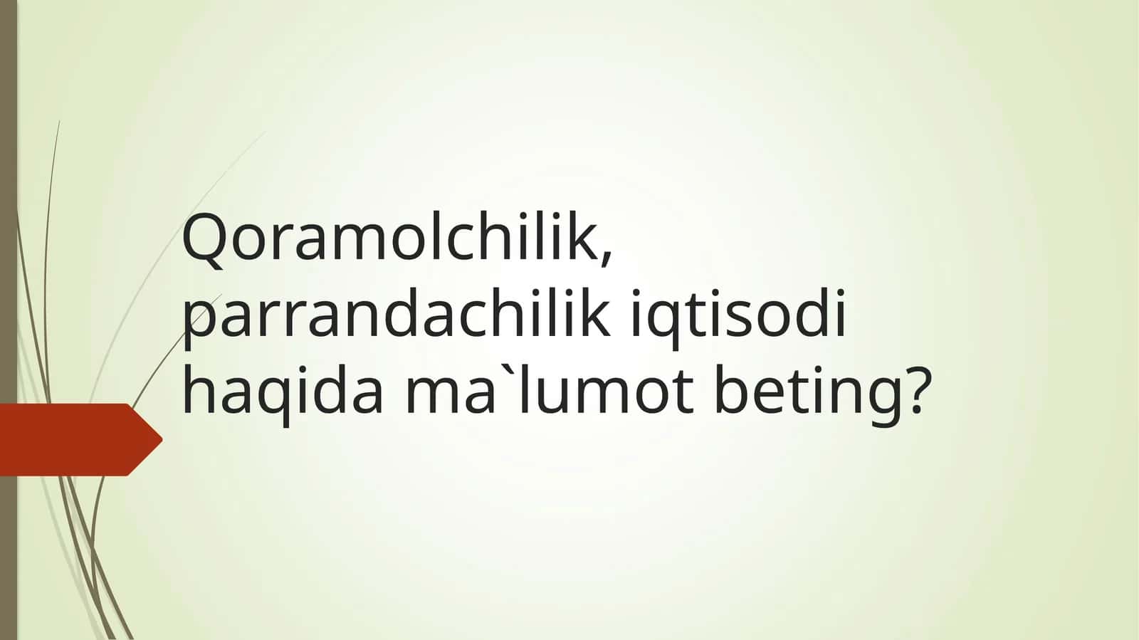 Qoramolchilik 1