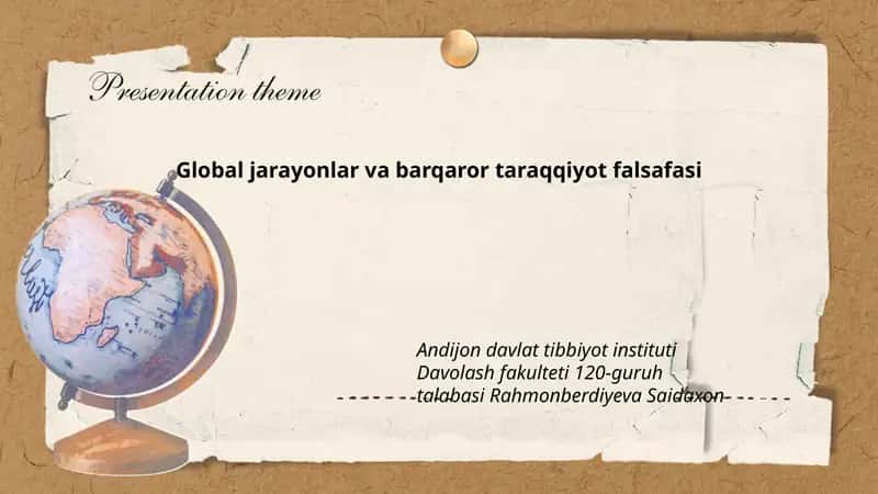 Global jarayonlar va barqaror taraqqiyot falsafasi 1