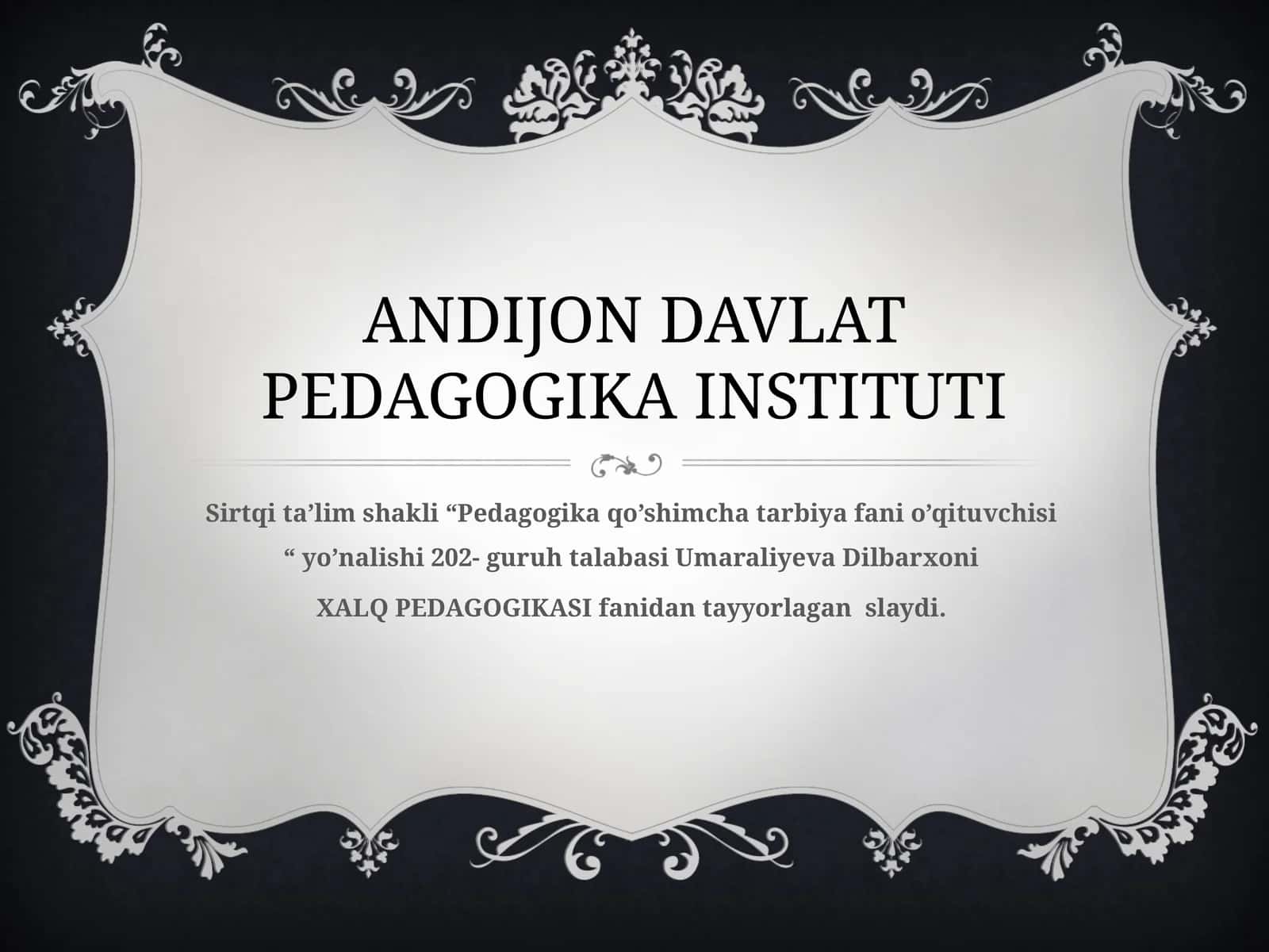 XALQ PEDAGOGIKASIDA OILA VA OILAVIY TARBIYANING AKS ETISHI 1