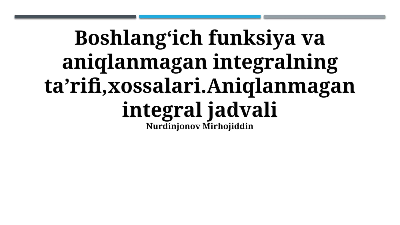 Aniqlanmagan integral jadvali 1