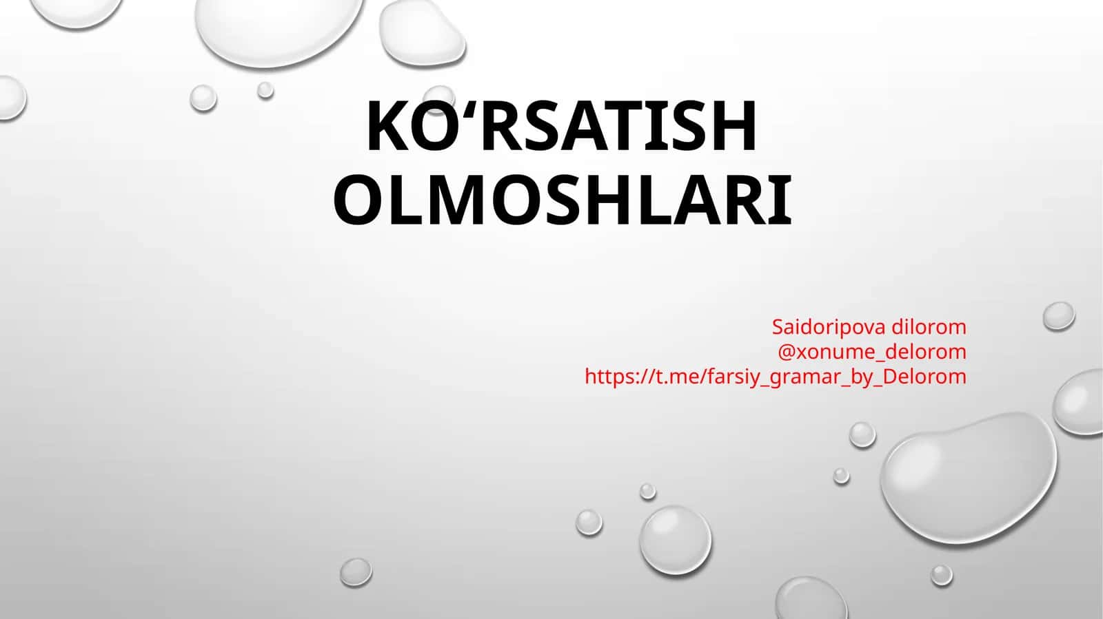 Ko‘rsatisholmoshlari 1