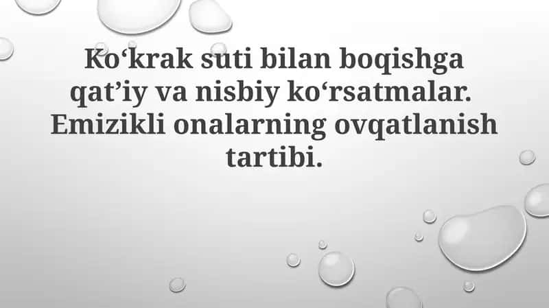 Emizikli onalarning ovqatlanish tartibi 1