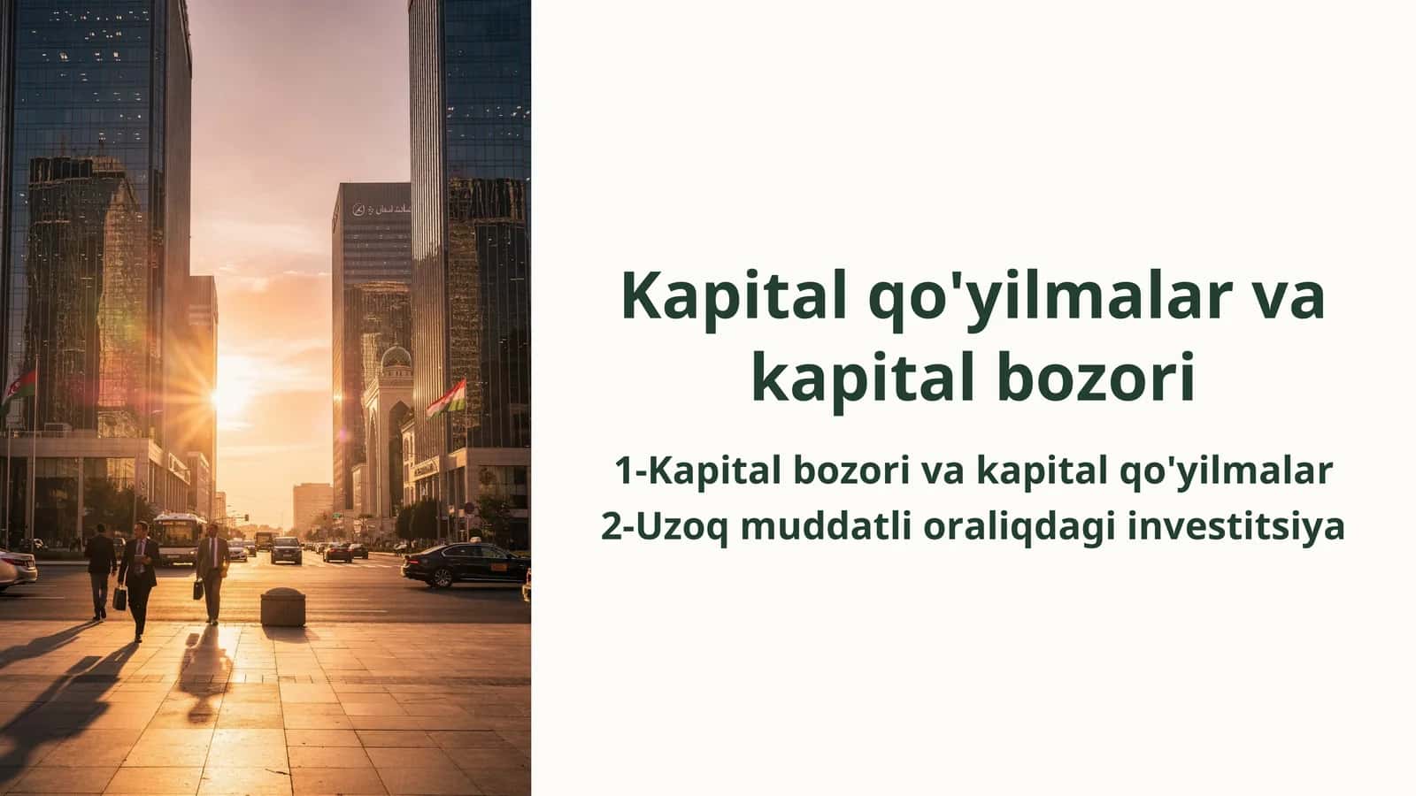 Kapital bozori va kapital qo'yilmalar 1
