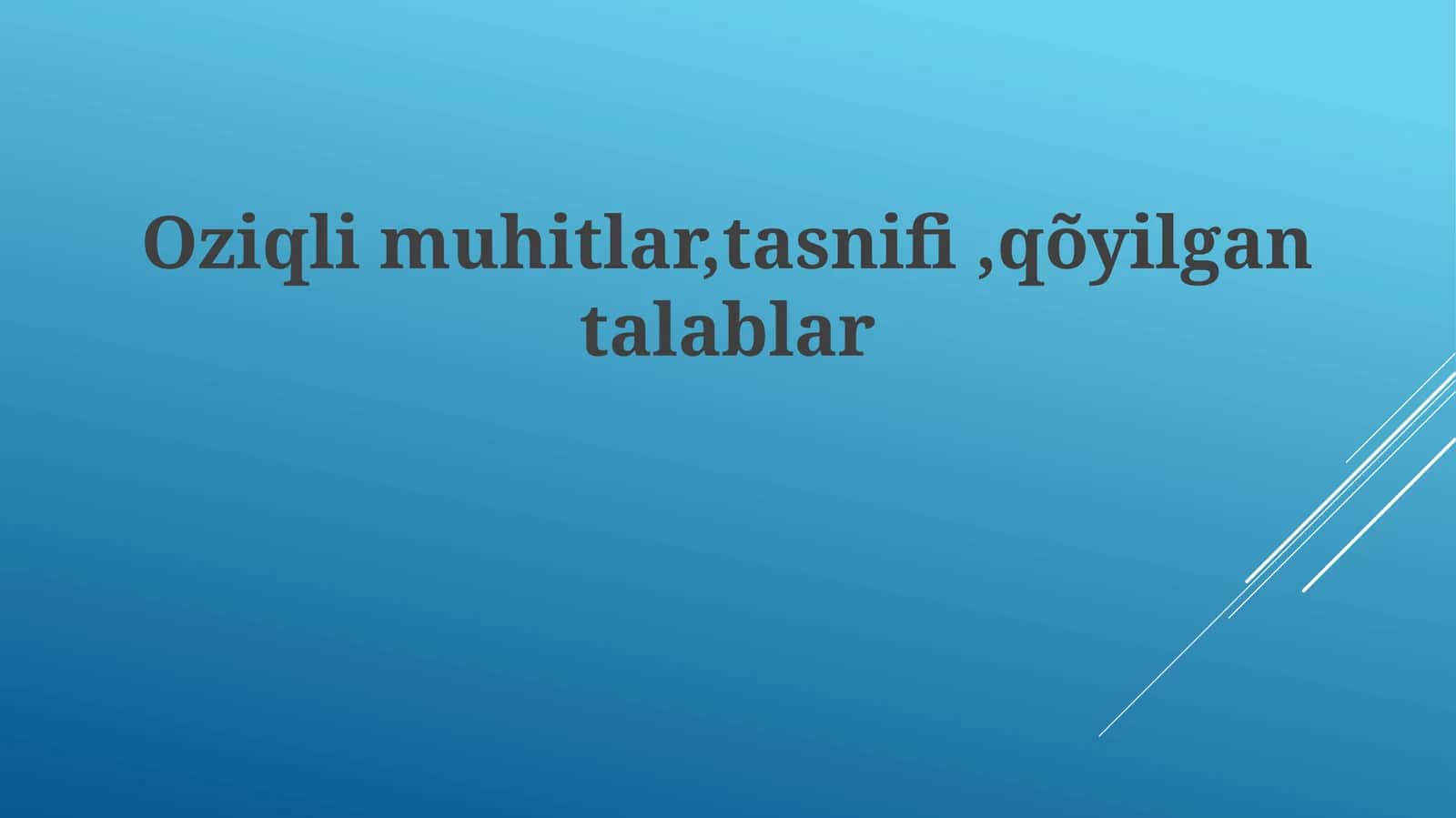 Oziq muhitlarining tasnifi 1
