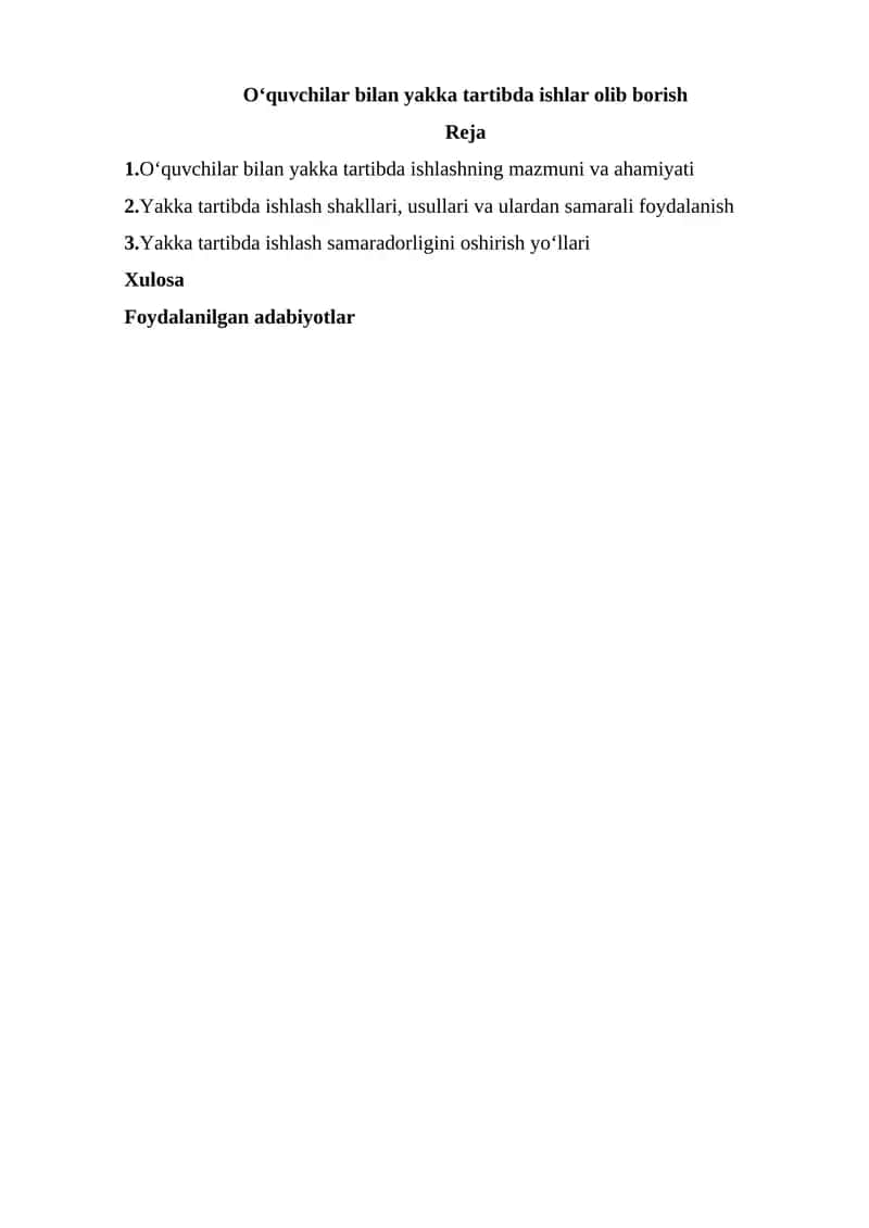 O‘quvchilar bilan yakka tartibda ishlar olib borish 1
