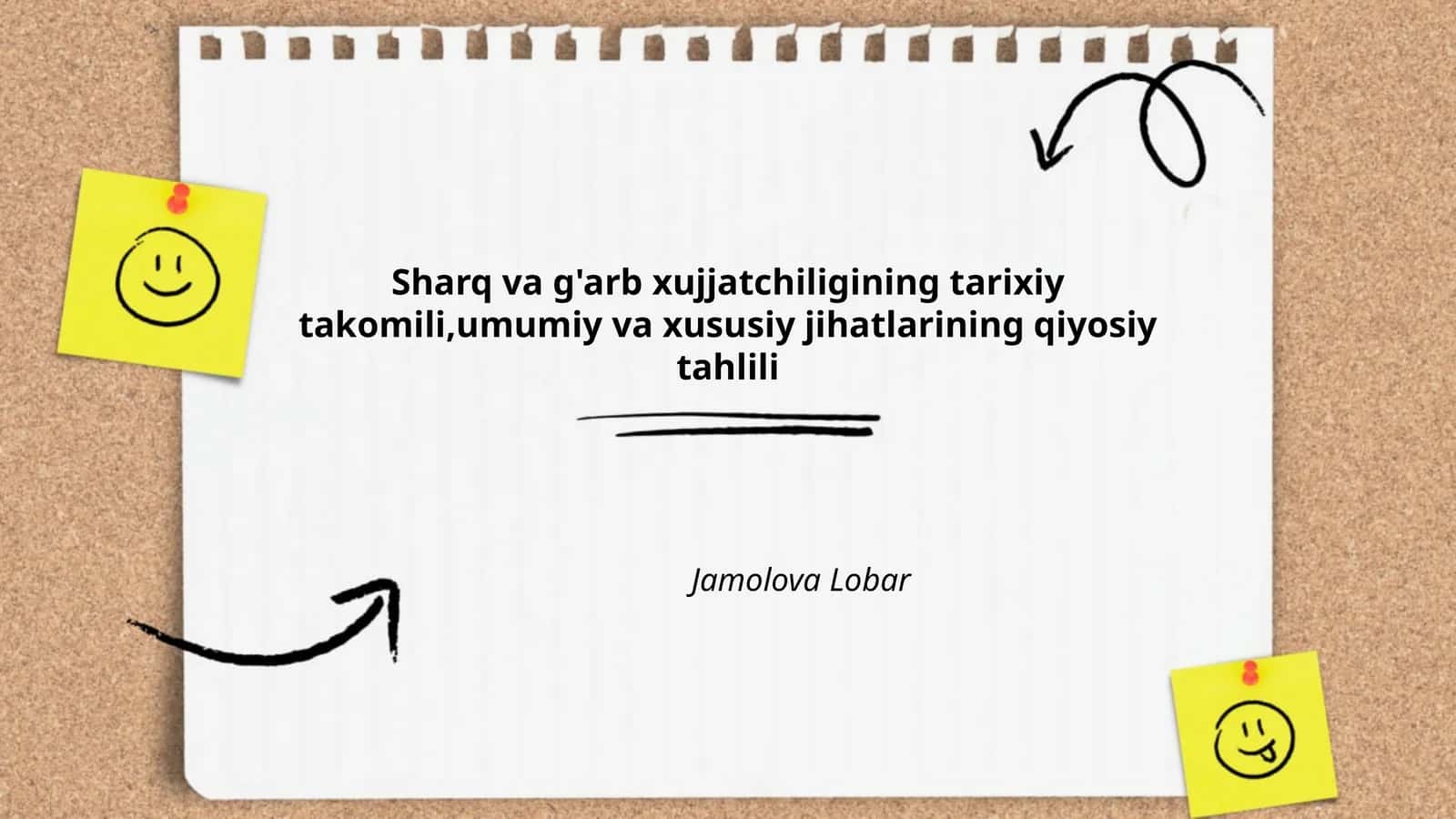 Sharq va g'arb xujjatchiligining tarixiy takomili,umumiy va xususiy jihatlarining qiyosiy tahlili 1