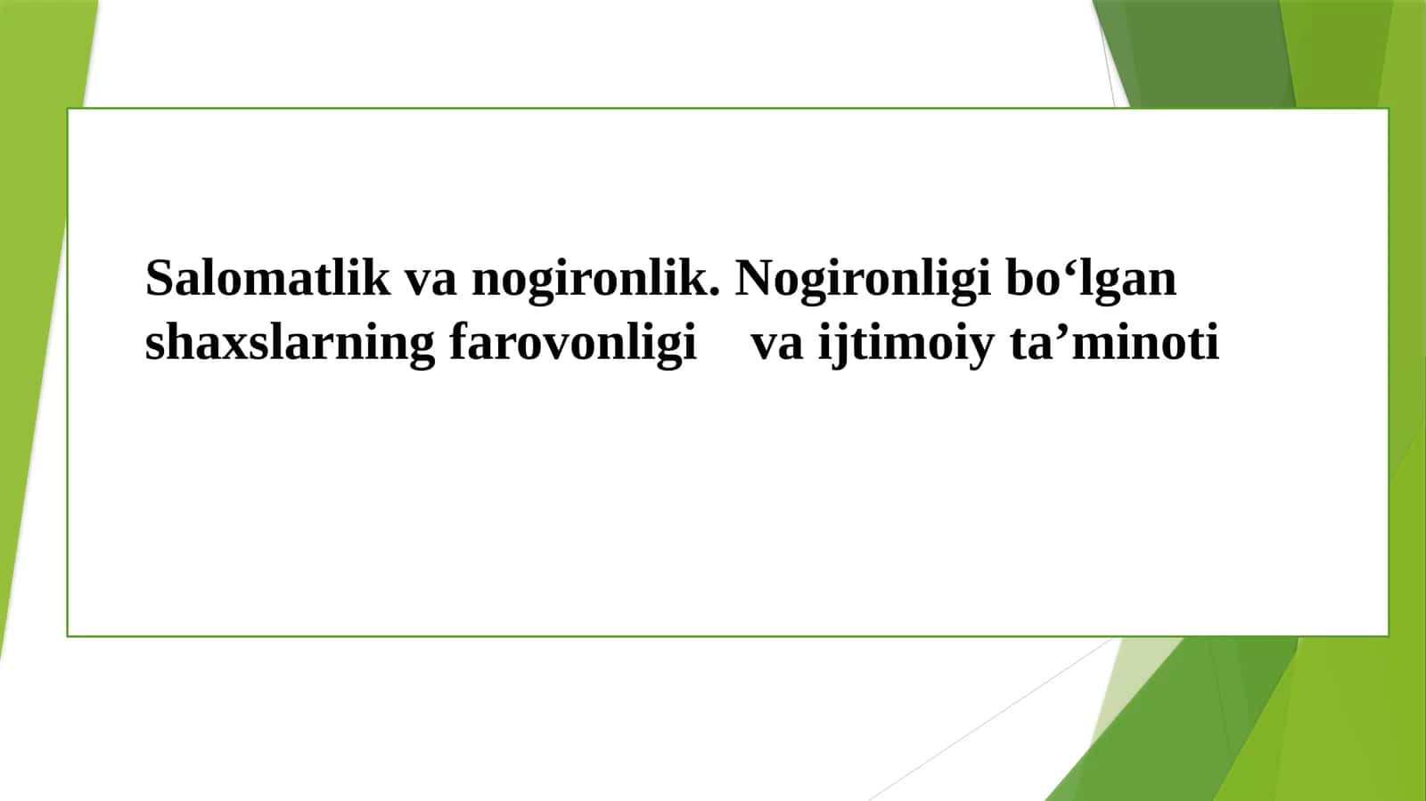Nogironlik tushunchasi 1