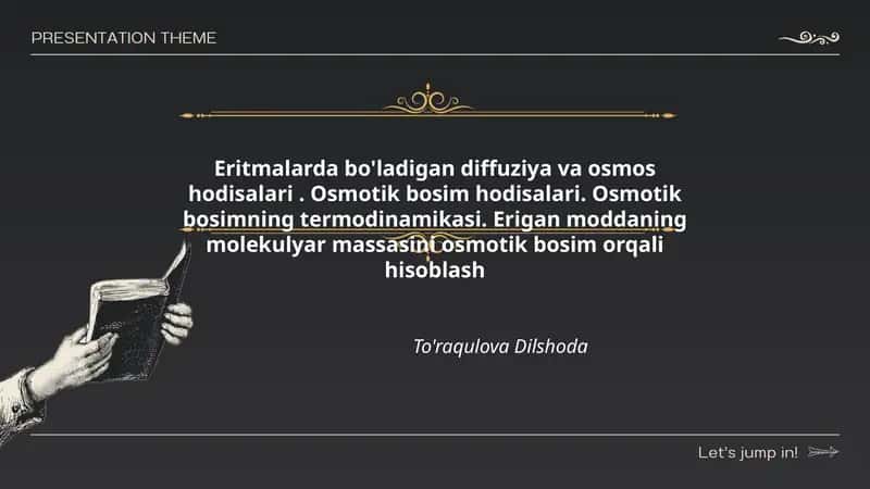 Eritmalarda bo'ladigan diffuziya va osmos hodisalari 1
