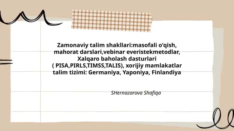 Zamonaviy talim shakllari 1