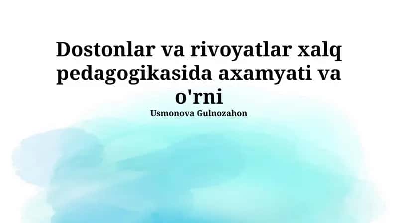 Xalq pedagogikasi 1