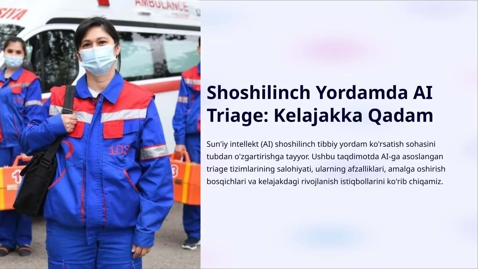 Shoshilinch Yordamda AI Triage: Kelajakka Qadam 1