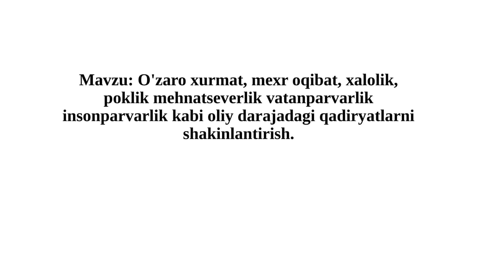Oliy qadriyatlar va jamiiyat 1