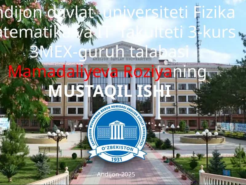 Mamadaliyeva Roziyaning MUSTAQILISHI 1