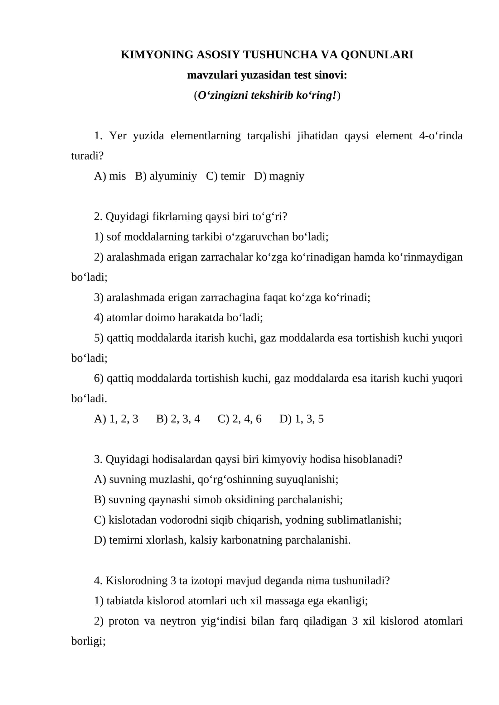 KIMYONING ASOSIY TUSHUNCHA VA QONUNLARI 1