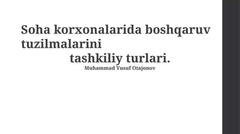 Filial korxonalarda boshqaruv tuzilmalarini tashkiliy turlari 1