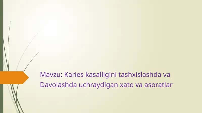 Karies kasalligini tashxislash va davolashda uchraydigan xato va asoratlar 1