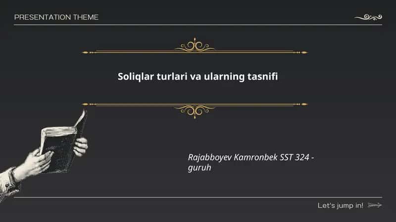 Soliqlar turlari va ularning tasnifi 1