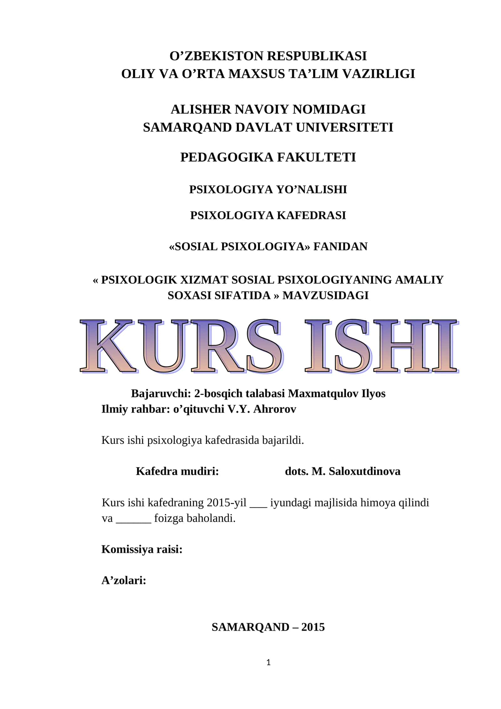 PSIXOLOGIK XIZMAT SOSIAL PSIXOLOGIYADANING AMALIY SOXASI SIFATIDA 1