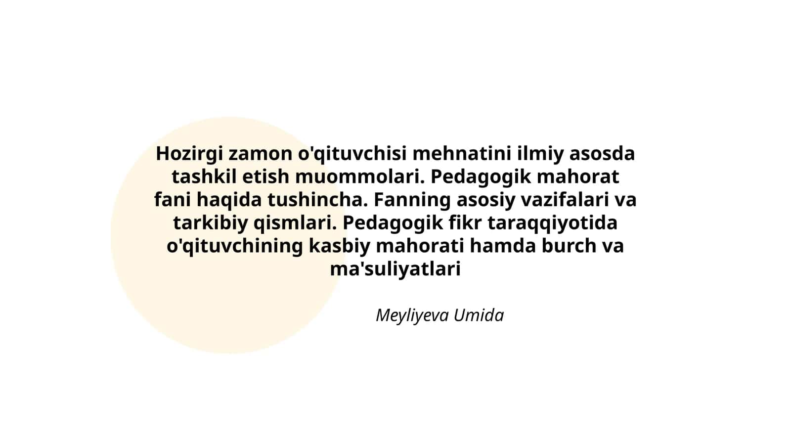 Pedagogik mahorat fani haqida tushincha 1