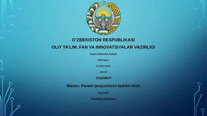 Paralel jarayonlarni tashkil etish 1