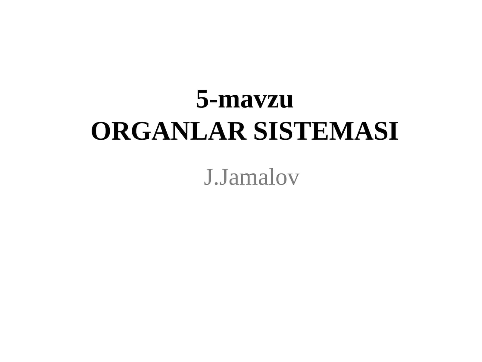 ORGANLAR SISTEMASI 1