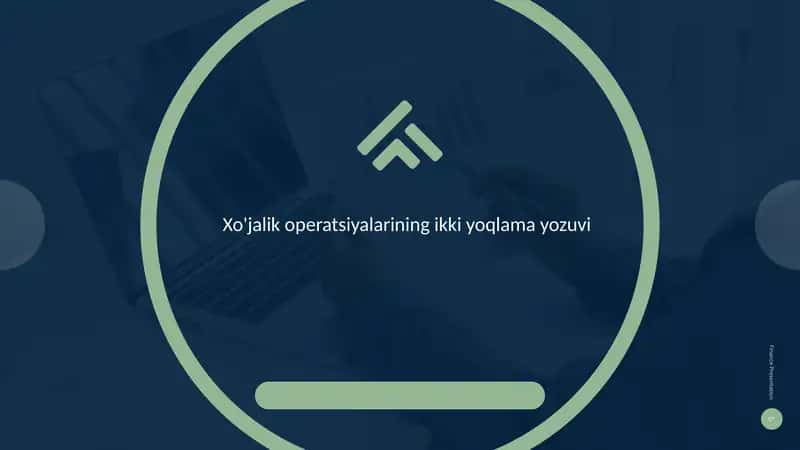 Xo'jalik operatsiyalarining ikki yoqlama yozuvi 1