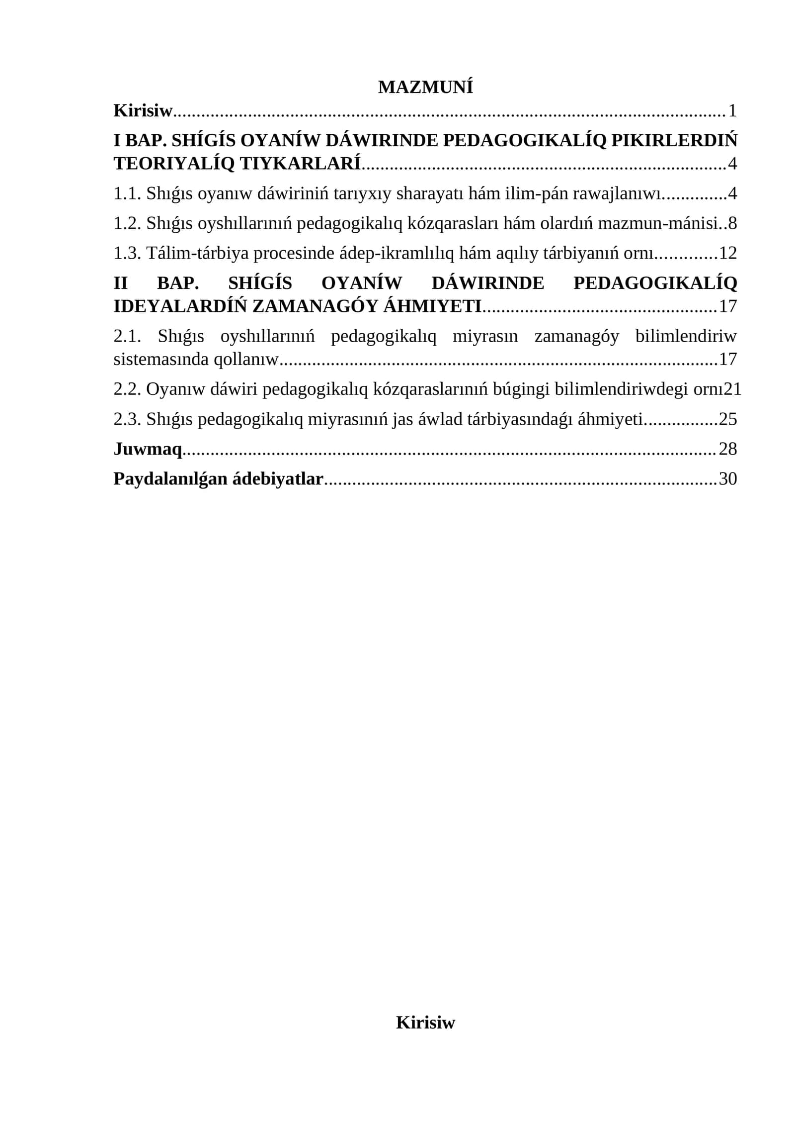 SHÍGÍS OYANÍW DÁWIRINDE PEDAGOGIKALÍQ IDEYALARDÍŃ ZAMANAGÓY ÁHMIYETI 1