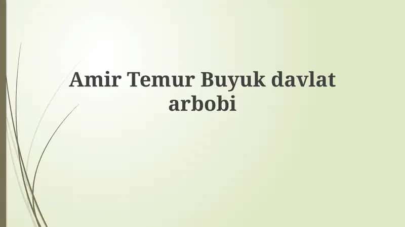 Amir TemurBuyukdavlatarbobi 1
