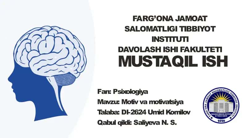 Motiv va motivatsiya | Psixologiya 1