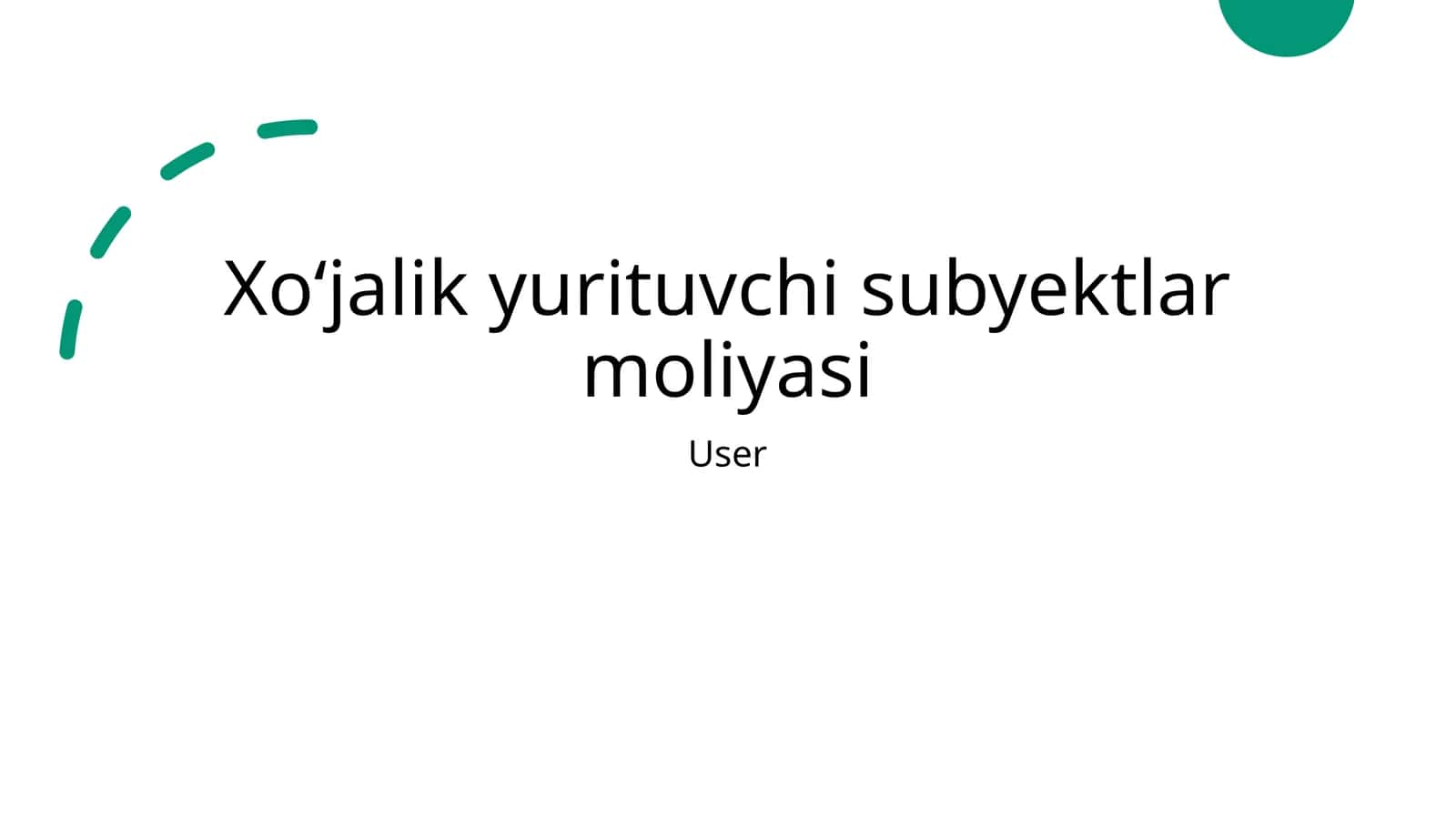 Xoʻjalik yurituvchi subyektlar moliyasi 1