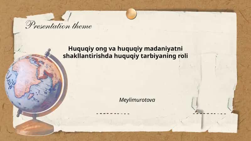 Huquqiy Ong va Madaniyat 1