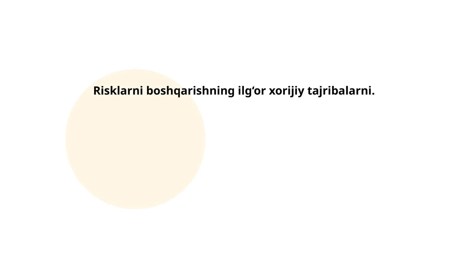 Risklarni boshqarishning ilg‘or xorijiy tajribalarni 1