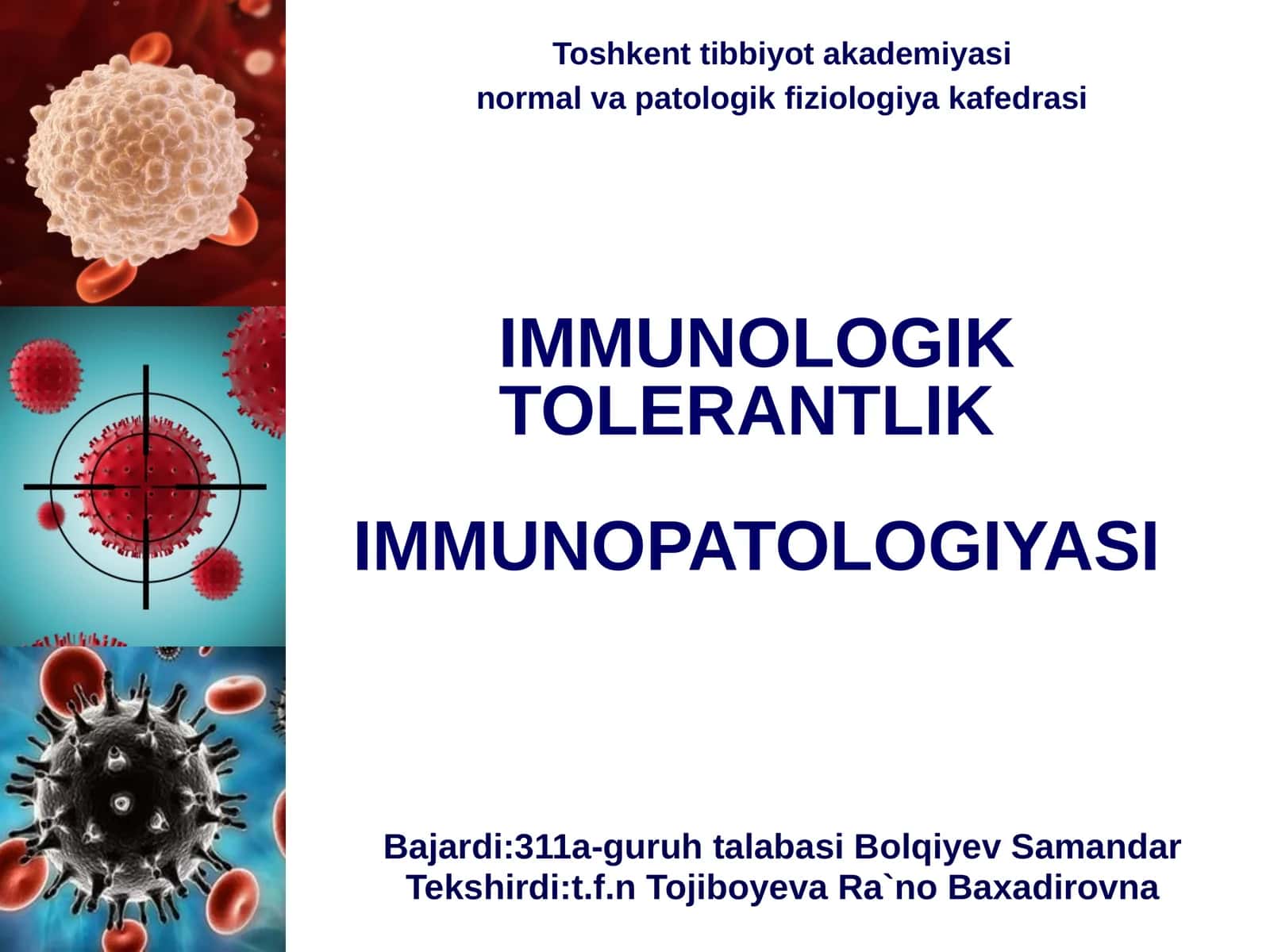 IMMUNOLOGIK TOLERANTLIK IMMUNOPATOLOGIYASI 1