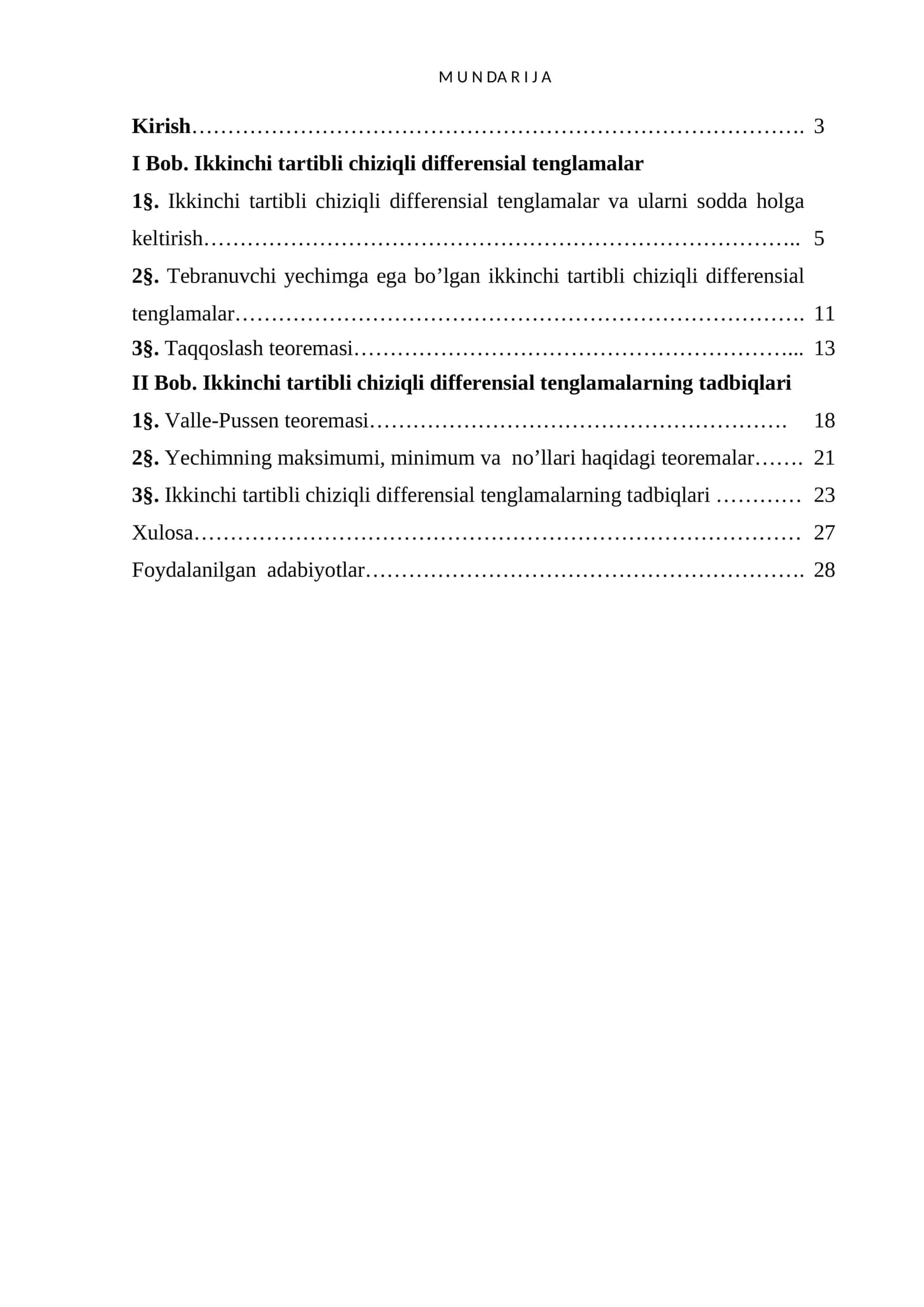 Ikkinchi tartibli chiziqli differensial tenglamalar 1