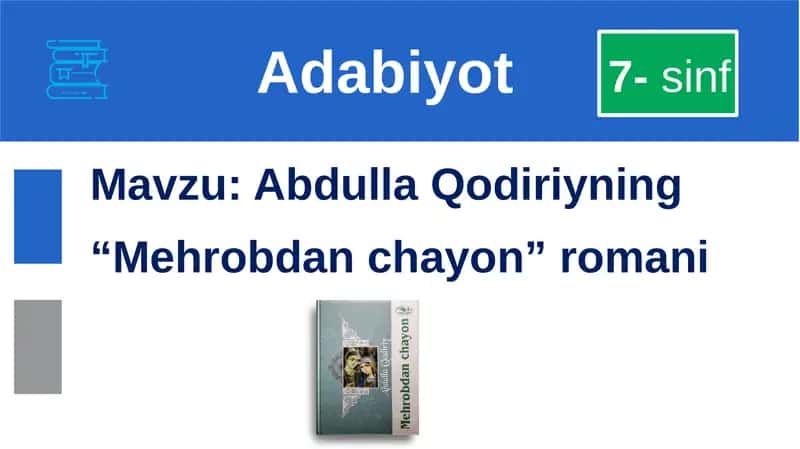 Abdulla Qodiriy "Mehrobdan Chayon" romani 1