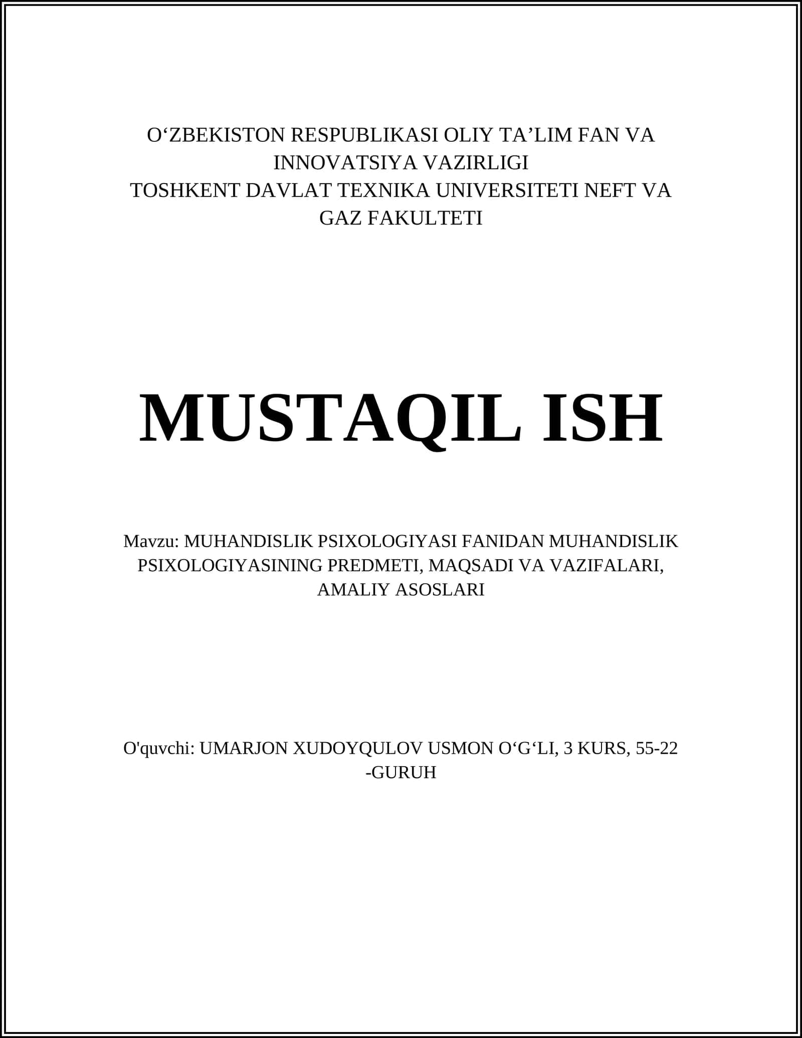 MUHANDISLIK PSIXOLOGIYASI 1