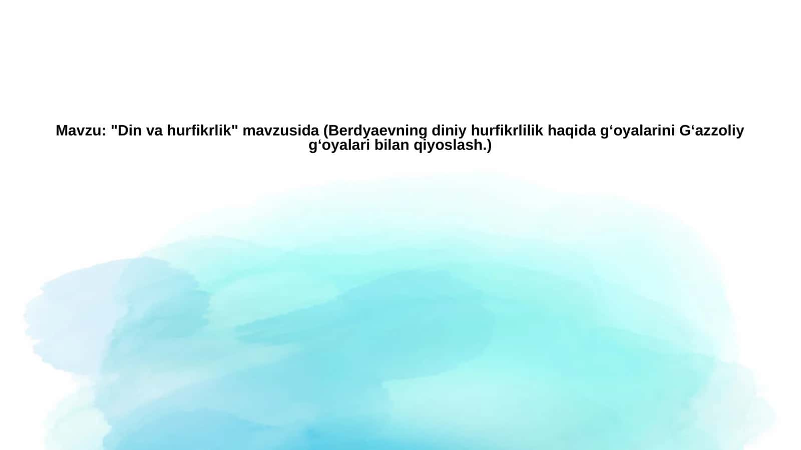 "Dinvahurfikrlik" 1