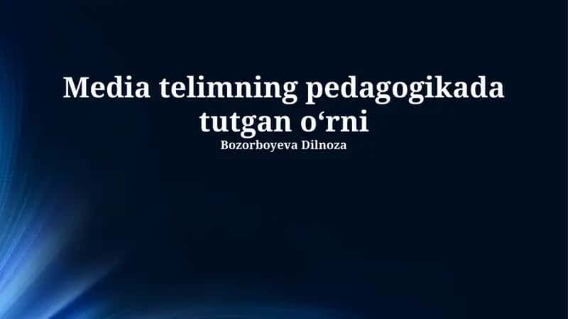 Media Savodxonligi 1