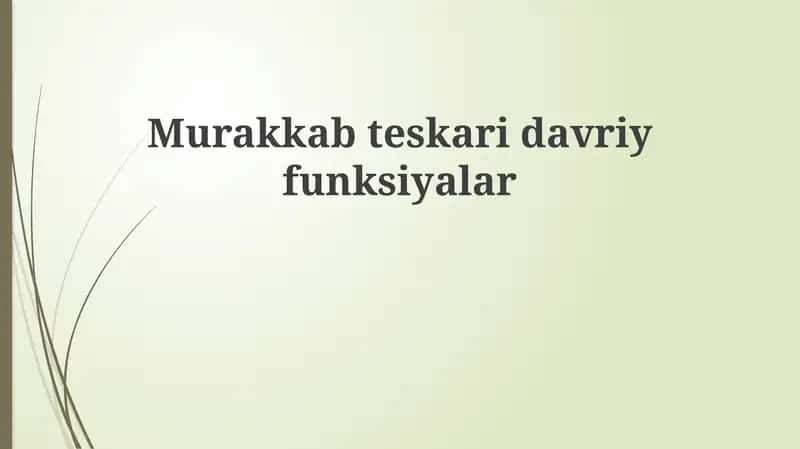 Murakkab teskari trigonometrik funksiyalar 1