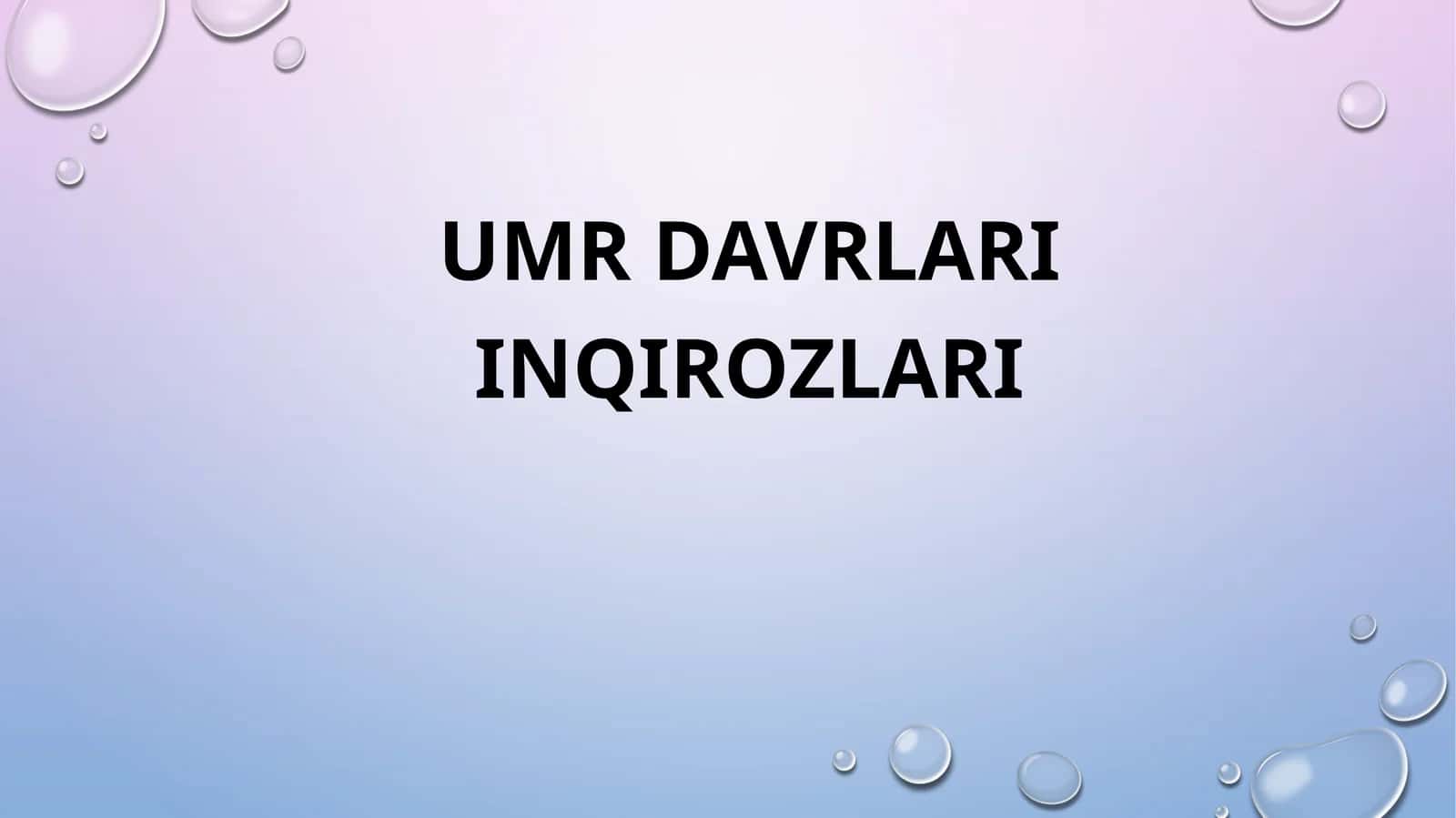 Umr Davrlari inqirozlari 1