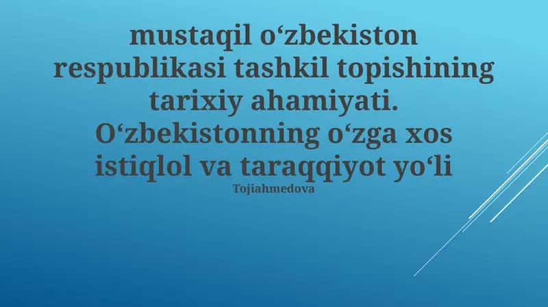 Millat Qurish: O'zbekistonning Noyob Rivojlanish Strategiyasi 1