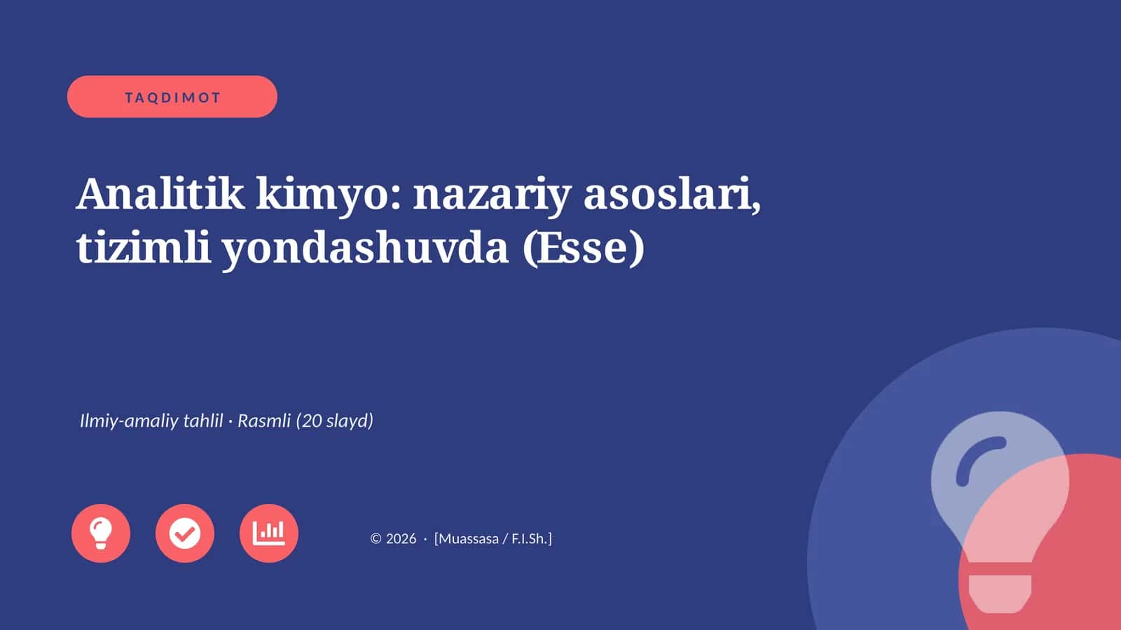 Analitik kimyo: nazariy asoslari, tizimli yondashuvda (Esse) 1