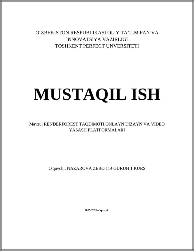 RENDERFOREST TAQDIMOTI.ONLAYN DIZAYN VA VIDEO YASASH PLATFORMALARI 1