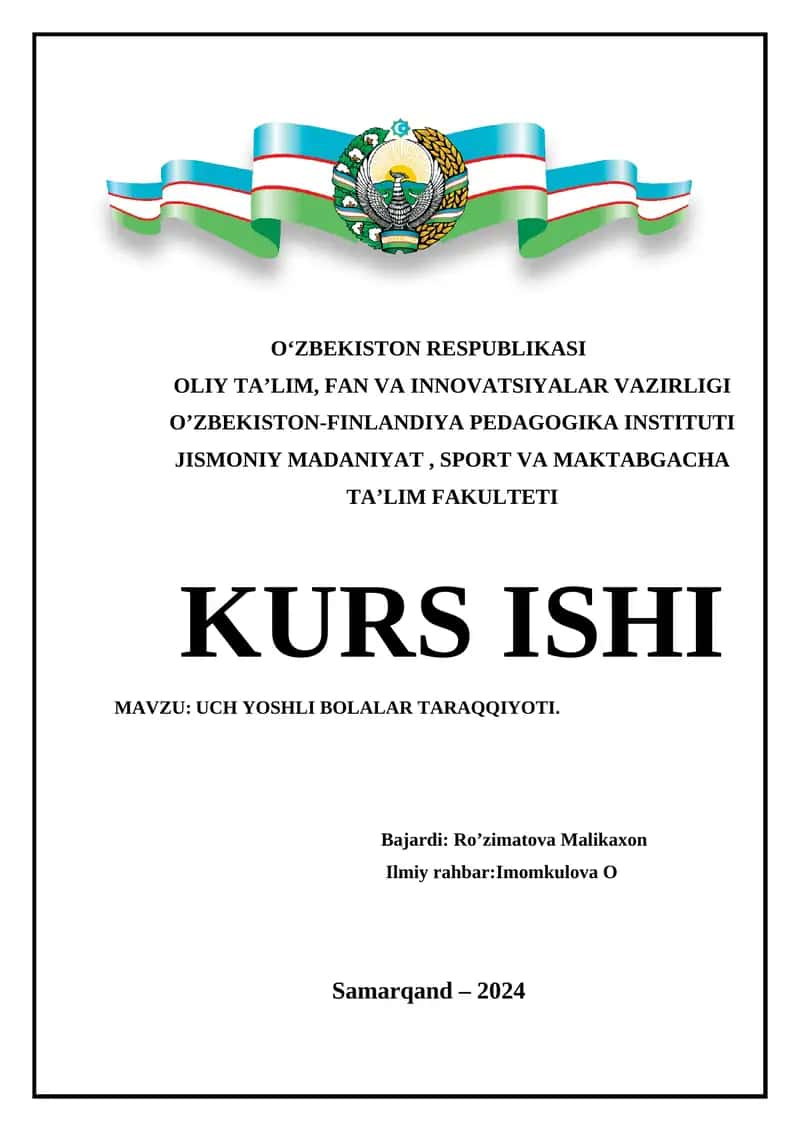 UCH YOSHLI BOLALAR TARAQQIYOTI 1