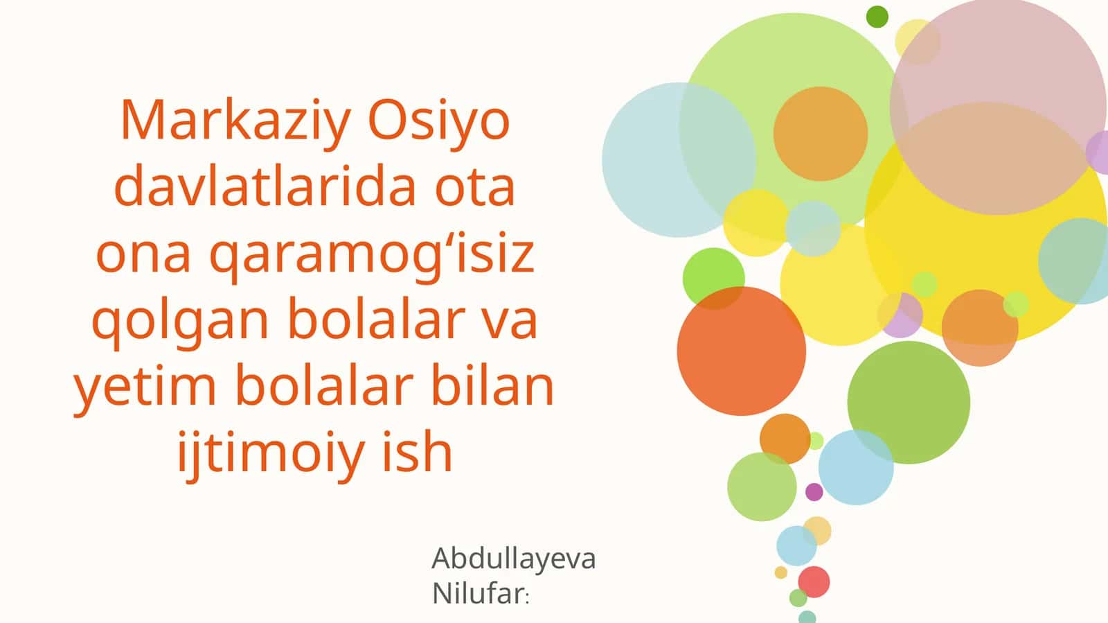 Ota-Ona qaramog’isiz qolgan bolalar bilan ijtimoiy ish 1