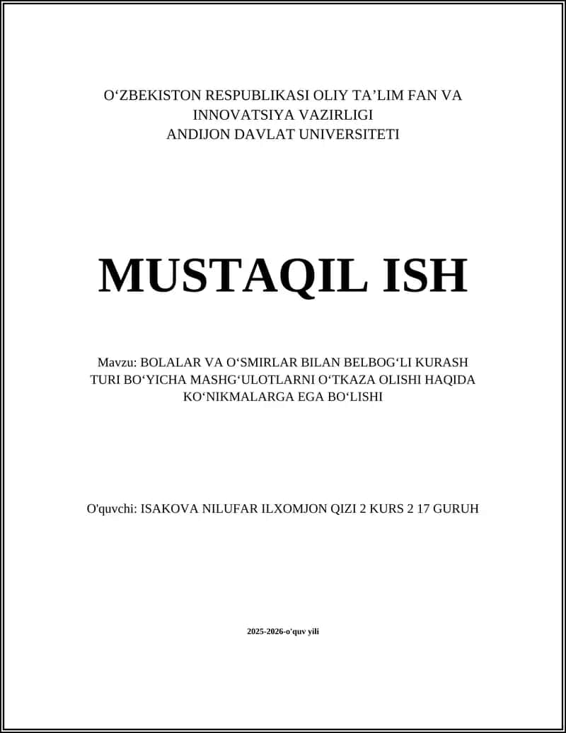 Belbogʻli kurash mashgʻulotlari 1
