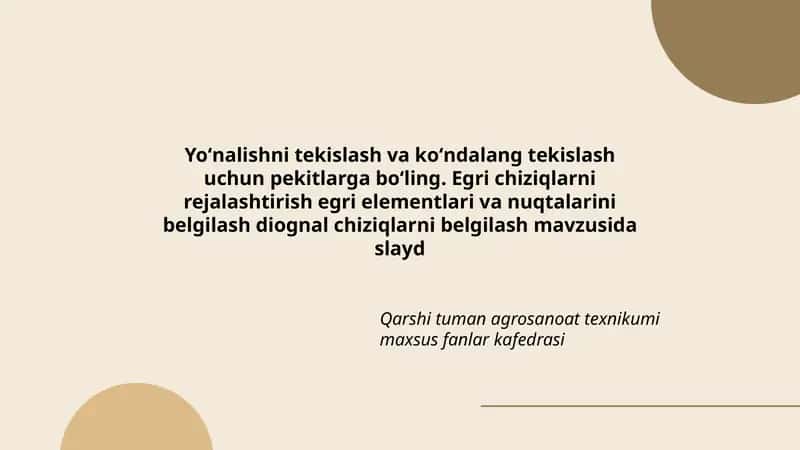 Egri chiziqlarni rejalashtirish 1