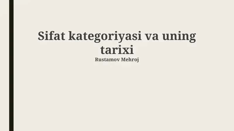Toifalar nazariyasining qo'llanilishi 1