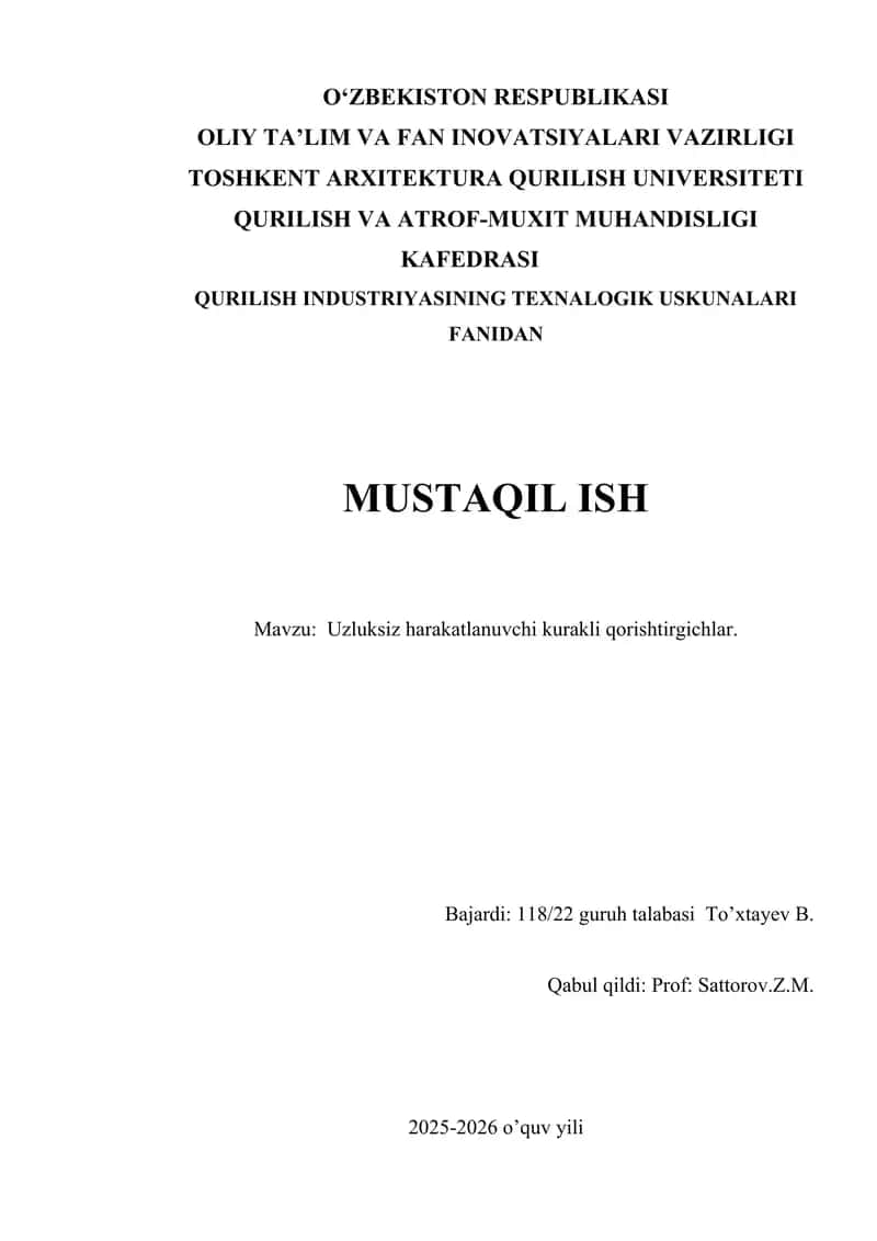 zluksiz harakatlanuvchi kurakli qorishtirgichlar.. 1